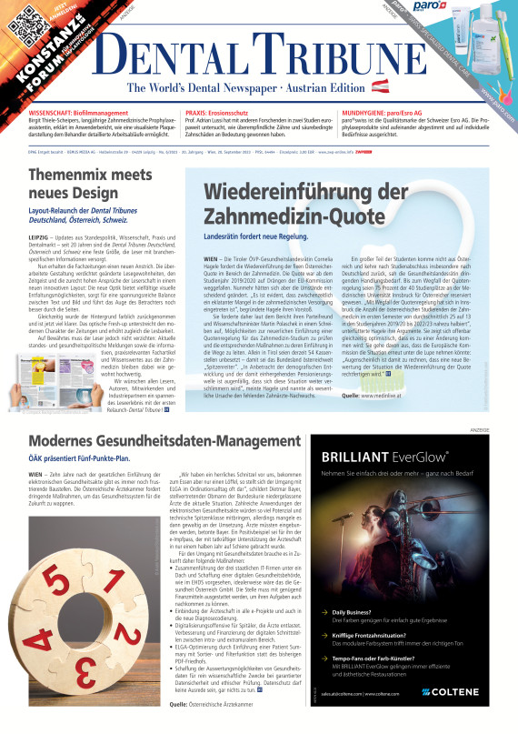 cover zu Dental Tribune Österreich 06/2023